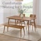 Alaterre Furniture Calais Dining Mid Century Modern 46" Solid Wood Dining Bench Entryway Bench w/ Minimalist Design ANCA0390 - alternate 7