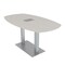 Skutchi Designs Arc Boat Conference Table, 36 in W, 72 in L, Ivory HAR-ABOT-36X72-DOU-K458-ESIL - alternate 1