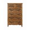 Homeroots 35" Brown Carved Floral Solid Wood Six Drawer Dresser 720638 - alternate 1