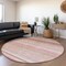 Homeroots 8' Pink Blush And Burgundy Round Striped Washable Indoor Outdoor Area Rug 614823 - alternate 6