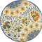 Homeroots 5' Ivory Blue Yellow And Orange Round Floral Indoor Outdoor Area Rug 546812 - alternate 4
