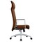Leisuremod Aleen High-Back Office Chair in Upholstered Leather and Iron Frame with Swivel and Tilt, Dark Brown AOT19DBRL - alternate 6