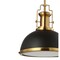 Jonathan Y Homer 13" 1-Light Modern Industrial Metal LED Dome Pendant, Black/Brass Gold JYL9536A - alternate 9