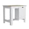 Homeroots Set of Two Oak and White Wood Kitchen Island And Pantry Cabinet 526344 - alternate 4