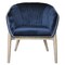 Homeroots 28" Blue And Brown Velvet Arm Chair 576847 - alternate 6