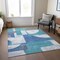 Homeroots 8' X 10' Teal Blue And Ivory Geometric Washable Indoor Outdoor Area Rug 617929 - alternate 4