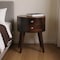 Homeroots 20" Brown Solid Wood Round Two Drawer Nightstand 651618 - alternate 9