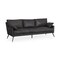 Homeroots 82" Black Leather Sofa With Toss Pillows 607324 - alternate 3