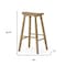 Homeroots 30" Natural Solid Wood Backless Bar Height Bar Chair 632444 - alternate 3