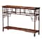 Bali & Pari Sebalio Marbled Tortoise Natural Rattan Console Table 259-14305-ZORO - alternate 1