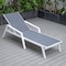 Leisuremod Marlin Patio Chaise Lounge Chair with Armrests in White Aluminum Frame, Dark Grey MLAW-77DGR - alternate 5