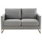 Leisuremod Lincoln Upholstered Velvet Loveseat with Gold Frame, Light Grey LA55LGR - alternate 3