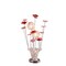 Homeroots 21" Silver and Clear Metal and Faux Crystal Red Roses Bedside Lamp 568835 - alternate 3
