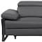 Homeroots 77in Dark Gray and Black Italian Leather Power Reclining Loveseat 720495 - alternate 6