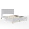 Martha Stewart Britta Queen Upholstered Platform Bed w/Rounded Headboard, Piped Detailing/Cushioned Siderails, Gry TW-3WDB01B-Q-GY-MS - alternate 5