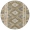 Homeroots 8' Beige Round Geometric Washable Indoor Outdoor Area Rug 607424 - alternate 3