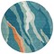 Homeroots 8' Teal Blue Copper And Ivory Round Abstract Washable Indoor Outdoor Area Rug 601010 - alternate 6