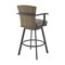 Armen Living Hazel Outdoor Patio Swivel Bar Stool in Aluminum with Teak Wood and Charcoal Cushion LCHABABLKCH30 - alternate 5