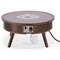 Leisuremod Walbrooke Outdoor Patio Aluminum Round Slats Design Fire Pit Side Table, Lid & Fire Glass, Brown WBRS-29-GL - alternate 6