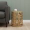 Homeroots 19" Gold Modern Abstract Cut Out Round Drum End Table 721353 - alternate 2