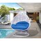 Leisuremod White Wicker Hanging 2 person Egg Swing Chair with Blue Cushions ESCW-57BU - alternate 3
