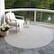 Homeroots 8' Silver And Ivory Round Geometric Washable Indoor Outdoor Area Rug 596970 - alternate 5