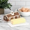 Martha Stewart 7in x 3.7in Ceramic Gingerbread House Butter Dish in Brown 140229.02 - alternate 4