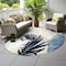 World Rug Gallery Amalfi Contemporary Tropical Floral Indoor/Outdoor Area Rug 8 ft Round Navy 8013NAVY8RND - alternate 1
