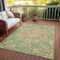 Homeroots 10' X 14' Artichoke Green Floral Medallion Washable Indoor Outdoor Area Rug 607835 - alternate 4