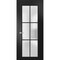 Sartodoors Solid French Door Frosted Glass Planum 2122 Black 24x96 Solid Core Modern Interior PLANUM2122ID-BLK-24 x 96-Butterfly - alternate 1