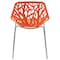 Leisuremod Modern Asbury Dining Chair with Chromed Legs, Orange, 2PK AC16OR2 - alternate 6