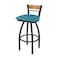 Holland Bar Stool Co Revelle 36in Swivel Extra Tall Bar Stool, Black Wrinkle Finish, Medium Back and Graph Tidal Seat 881 - alternate 1