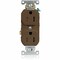 Leviton Straight Blade Receptacle, 5-15R, 15 A, 125V AC, Flush Mount, Self-Grounded TBR15 - alternate 1