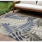 Homeroots 9' X 12' Gray Blue And Turquoise Palm Leaf Indoor Outdoor Area Rug 564201 - alternate 6