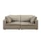 Homeroots 86in Cream and Brown Cotton Blend Loveseat 720473 - alternate 1