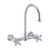 Whitehaus Collection Vintage III Plus Wall Mount Faucet with a  Long Gooseneck Swivel Spout, and Solid Brass Side Spray WHKWCR3-9301-NT-C - alternate 5