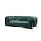 Homeroots 74in Emerald And Gold Velvet Loveseat 480898 - alternate 3