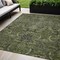 Homeroots 5' X 8' Olive Green And Charcoal Damask Washable Indoor Outdoor Area Rug 603330 - alternate 1