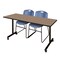 Regency Kobe Mobile T-Base Training Table W/ 2 Zeng Stack Chairs, 72 in W, 24 in L, Noble Oak MKTRCC7224NO44BE - alternate 1