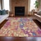 Homeroots 3' X 5' Blush Orange And Teal Blue Abstract Washable Indoor Outdoor Area Rug 631981 - alternate 5