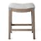 Homeroots 26" Gray and Oak Fabric and Solid Wood Backless Counter Height Bar Chair 632359 - alternate 4
