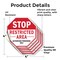 Signmission Stop Restricted Area Authorized Per, 4 inch X 4 inch, Vinyl Decal, 5PK OC-D-5PACK-4-273 - alternate 3