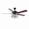 Jonathan Y Paolo 52" 3-Light Farmhouse Industrial Iron Scroll Drum Shade LED Ceiling Fan w/ Remote, Black/White JYL9612A - alternate 7