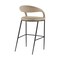 Armen Living Ramona 30in Bar Stool with Matte Black Iron and Beige Faux Leather LCRABABLKBG30 - alternate 3
