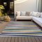 Homeroots 8' X 10' Blue Green And Copper Striped Washable Indoor Outdoor Area Rug 597370 - alternate 6