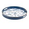 Homeroots 14" Blue White And Gold Pinecone Round Serving Tray 634488 - alternate 3
