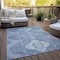 Homeroots 3' X 5' Navy Blue And Denim Blue Medallion Washable Indoor Outdoor Area Rug 589032 - alternate 4