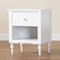 Baxton Studio Roni Modern White Wood 1-Drawer Nightstand with Scalloped Edges 256-14083-ZORO - alternate 4