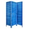 Homeroots 67" Light Blue Folding Three Panel Screen Room Divider 376802 - alternate 1