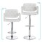 Elama Faux Leather Tufted Bar Stool in White with Chrome Base and Adjustable Height ELM-749-WHT - alternate 9